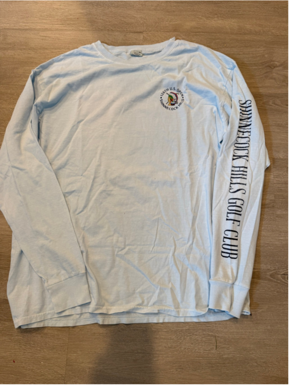 Men's US Open Shinecock Hills Blue 84 Long Sleeve Tee, Size L, Light Blue